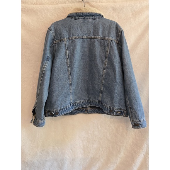 Levi Strauss & Co Womens's Denim Jacket 2XL Blue White Collar Long Sleeve - Picture 2 of 13